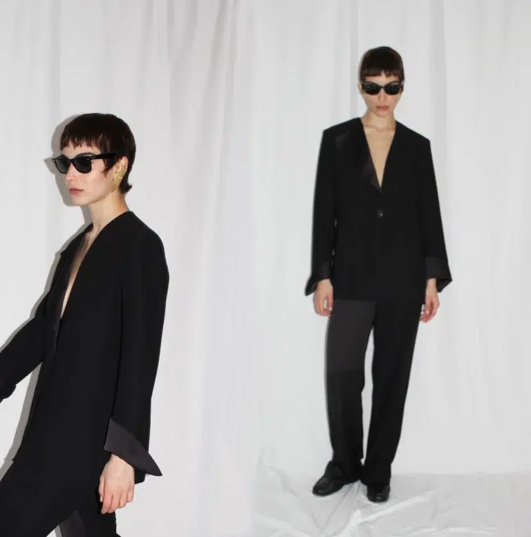 ARTOS BLACK BLAZER CREPE SATIN WOMAN WOMEN FIT